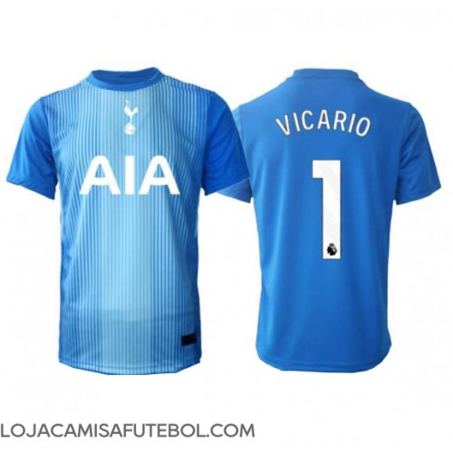 Camisa de Futebol Tottenham Hotspur Guglielmo Vicario #1 Goleiro Equipamento Secundário 2025-26 Manga Curta
